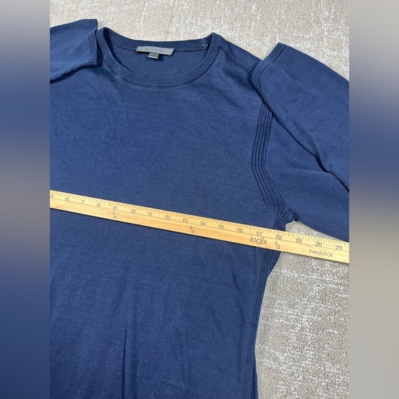 John Varvatos Collection Luxury Mens Sweater - Mercerized Ink Blue Small Cotton - Picture 3 of 6